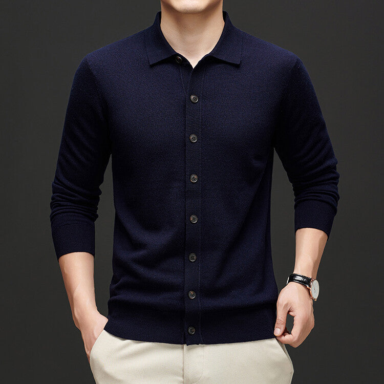 Worsted Single-sided Wool Sweater Black M