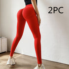 Fitness Yoga Pants Butt Lifting Leggings 2PC Red