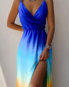 SS Sling Dress Blue and yellow