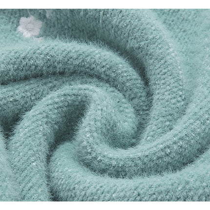 Green Hooded Sherry Embroidered Soft And Sticky For Women