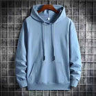Men's Retro Contrast Color Hoodie Blue