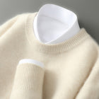 Men's Half-high Collar Thickened Pullover Beige Round Neck