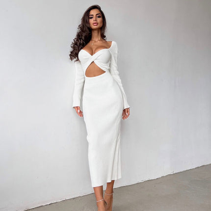 Elegant Slim Fit Hollow Backless Two-way Wear Dress