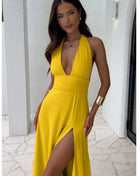 SS Slit Dress Yellow