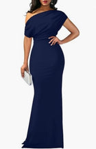 Tight Long Formal Party Dress Navy Blue