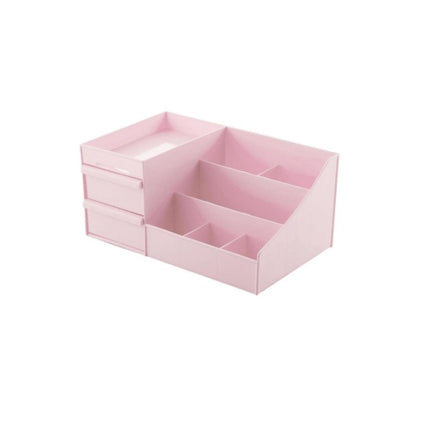 Cosmetic Storage Box Desktop Organizer Rack Pink