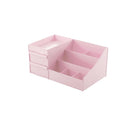 Cosmetic Storage Box Desktop Organizer Rack Pink