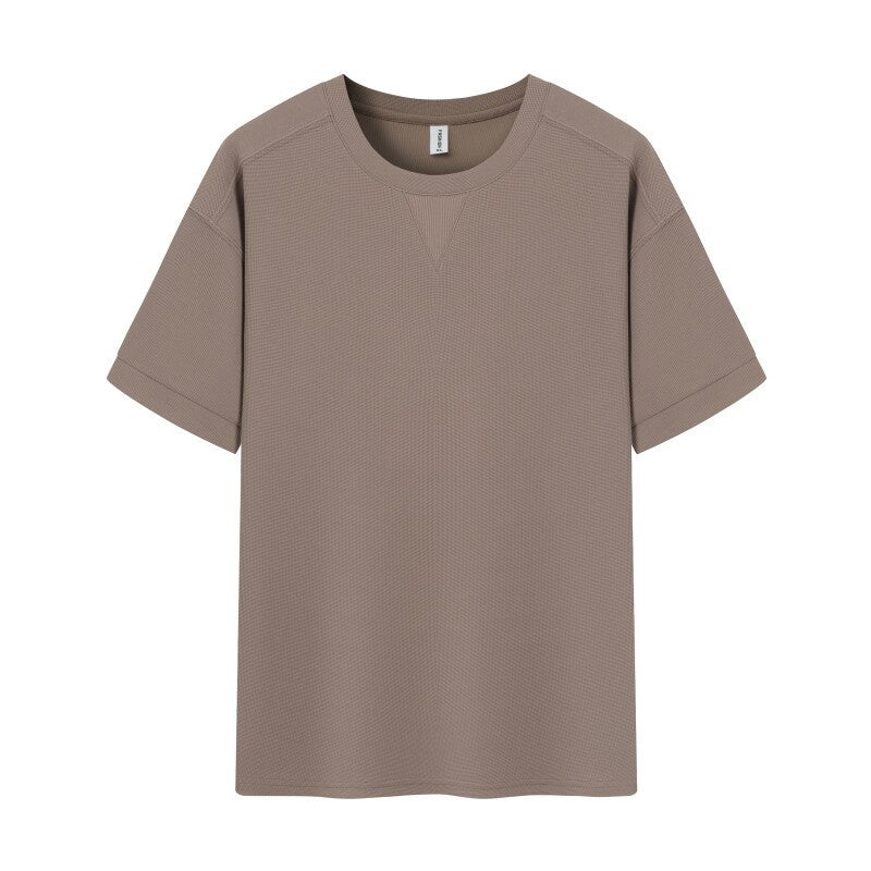 Waffle Heavy T-shirt For Men Brown