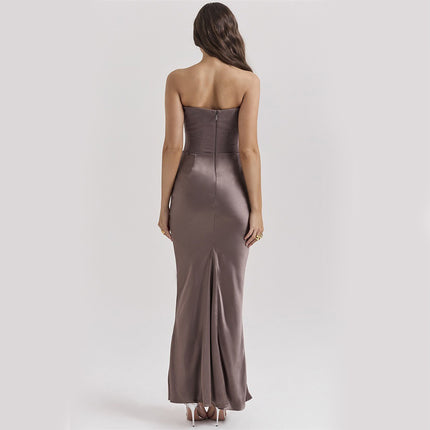 Women's Bandeau Backless Party Evening Dress