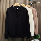 Men's Autumn And Winter High-grade Half Zipper Sweater Black