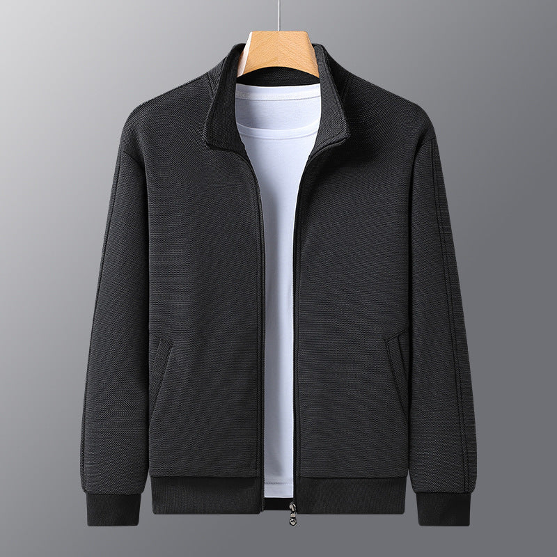 Dad Wears A Casual Jacket Black