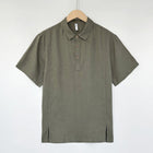 Summer Thin Lapels Top For Men Army green