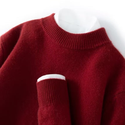 Men's Half-high Collar Thickened Pullover Wine red Half Turleneck
