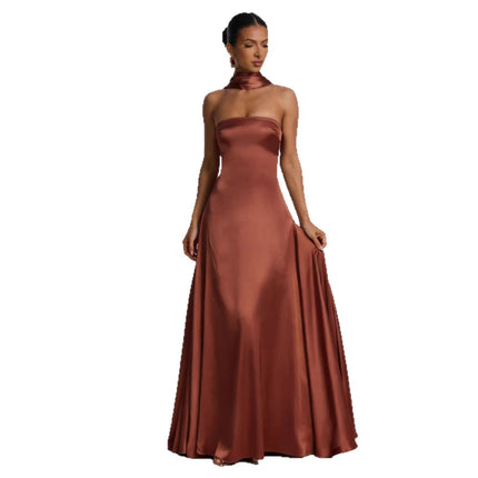 Women's Backless Tube Top High Waist Evening Gown | Party & Prom