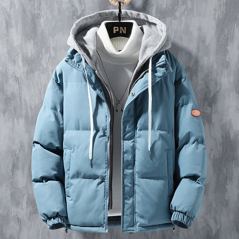Men's Winter Windproof Thickened Jacket Blue