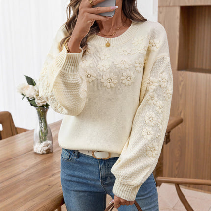 Women's Three-dimensional Small Chrysanthemum Pullover