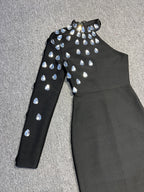 Diamond Set Bandage One-piece Dress