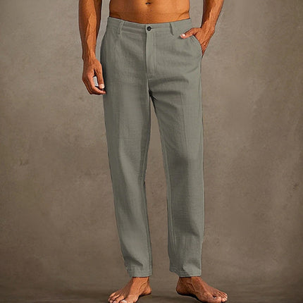 Men's Linen Beach Pants Dark Gray
