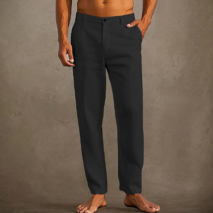 Men's Linen Beach Pants Black