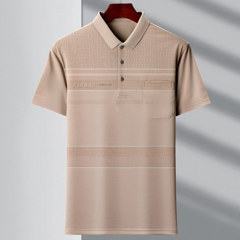 Men's Polo Stripes T-shirt 1721 Khaki