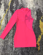 SS Mesh Dress Rose Red