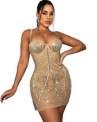 SS Tassel Party Dress Apricot