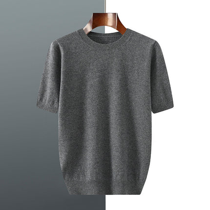 Men's Knitted Sweater With Short Sleeve