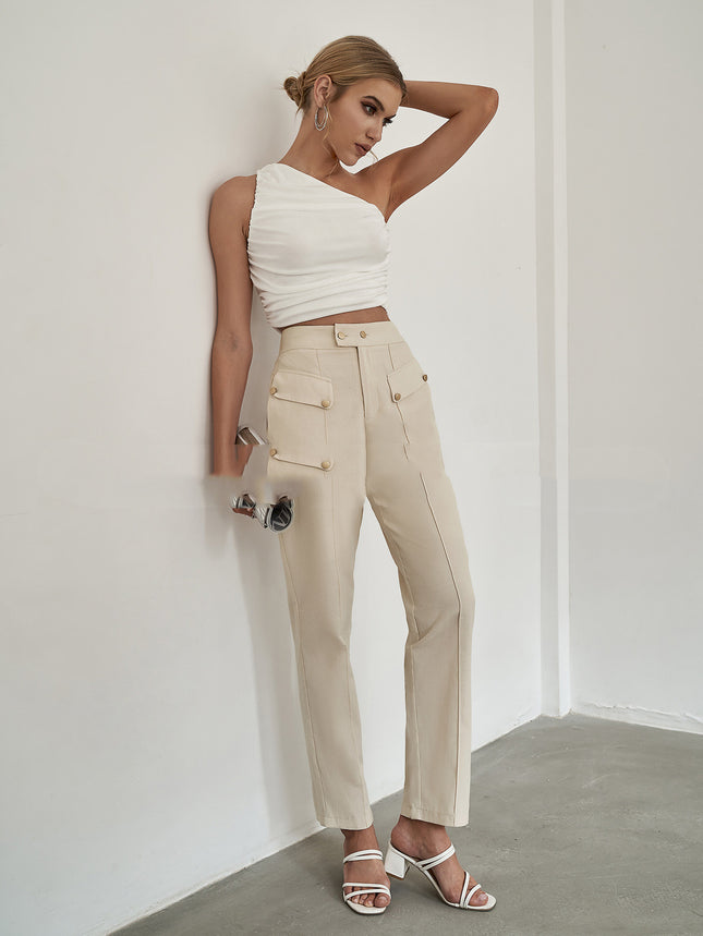 Beltless Chinoiserie Pants Khaki