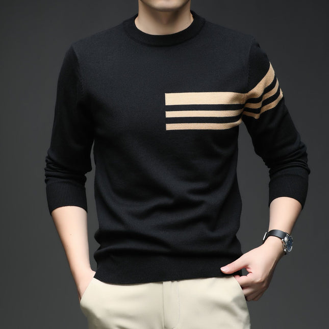 Knitted Men's Pullover Casual Sweater Black