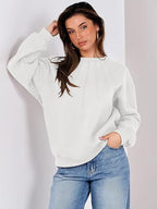Loose Casual Women's Sweatshirt White