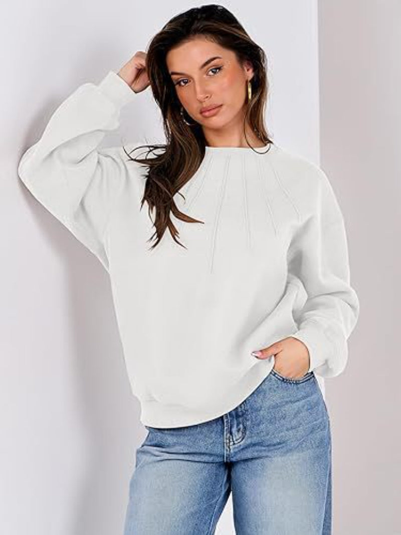 Loose Casual Women's Sweatshirt White