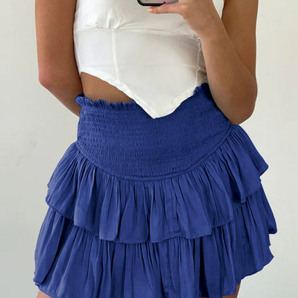Women's Irregular Half Skirt dark blue