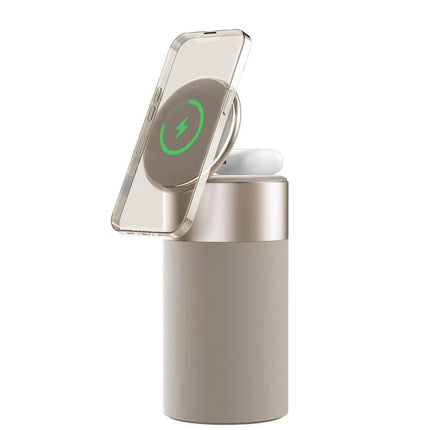 3 In 1 Multi-Function IPhone And AirPods Wireless Charger Portable Bluetooth Speaker Gold