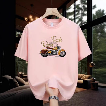 Men's Fashion Casual Motorcycle Pattern Printed T-shirt