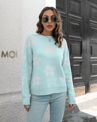 SS Brocade Sweater Light blue