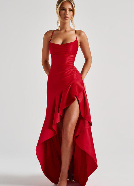 SS Ruffles Dress Red