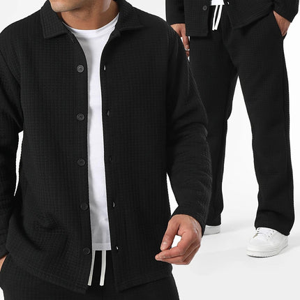 Anti-Wrinkle Simple Jacket Suits Black