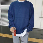 Loose Casual Retro Trendy Sweater dark blue