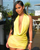 SS Mesh Dress Yellow S