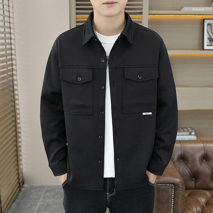 Men's Twill Knitted Lapel Shirt