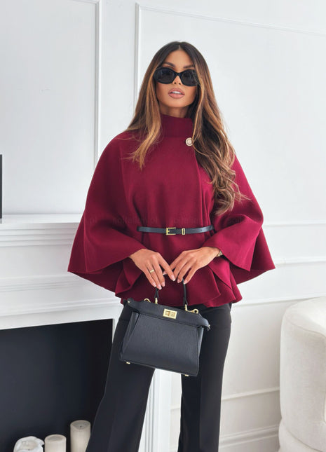 SS New Cloak Top Wine red