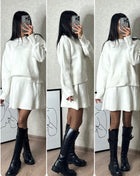 SS Sweater Skirt Sets White