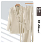 Women's Casual Two-piece Suit Beige Coat