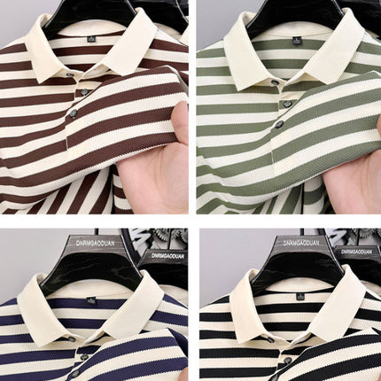 Jacquard Stripes Breathable Polo T-Shirt