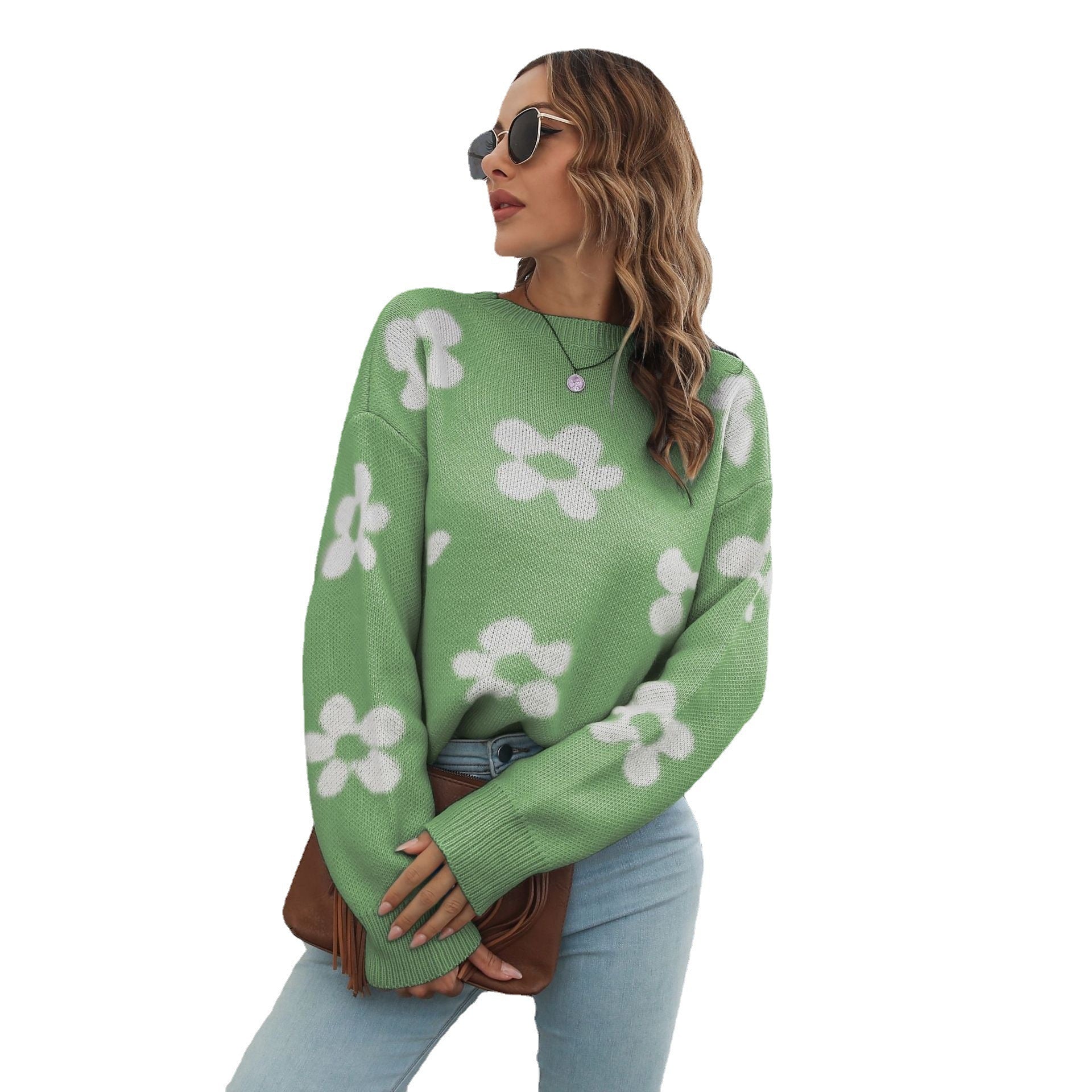 Women's Flower Brocade Sweater