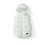 Padded Down Jacket Hooded Vest White