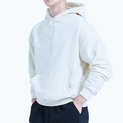 Men's Drop-shoulder Sleeve Hoodie White