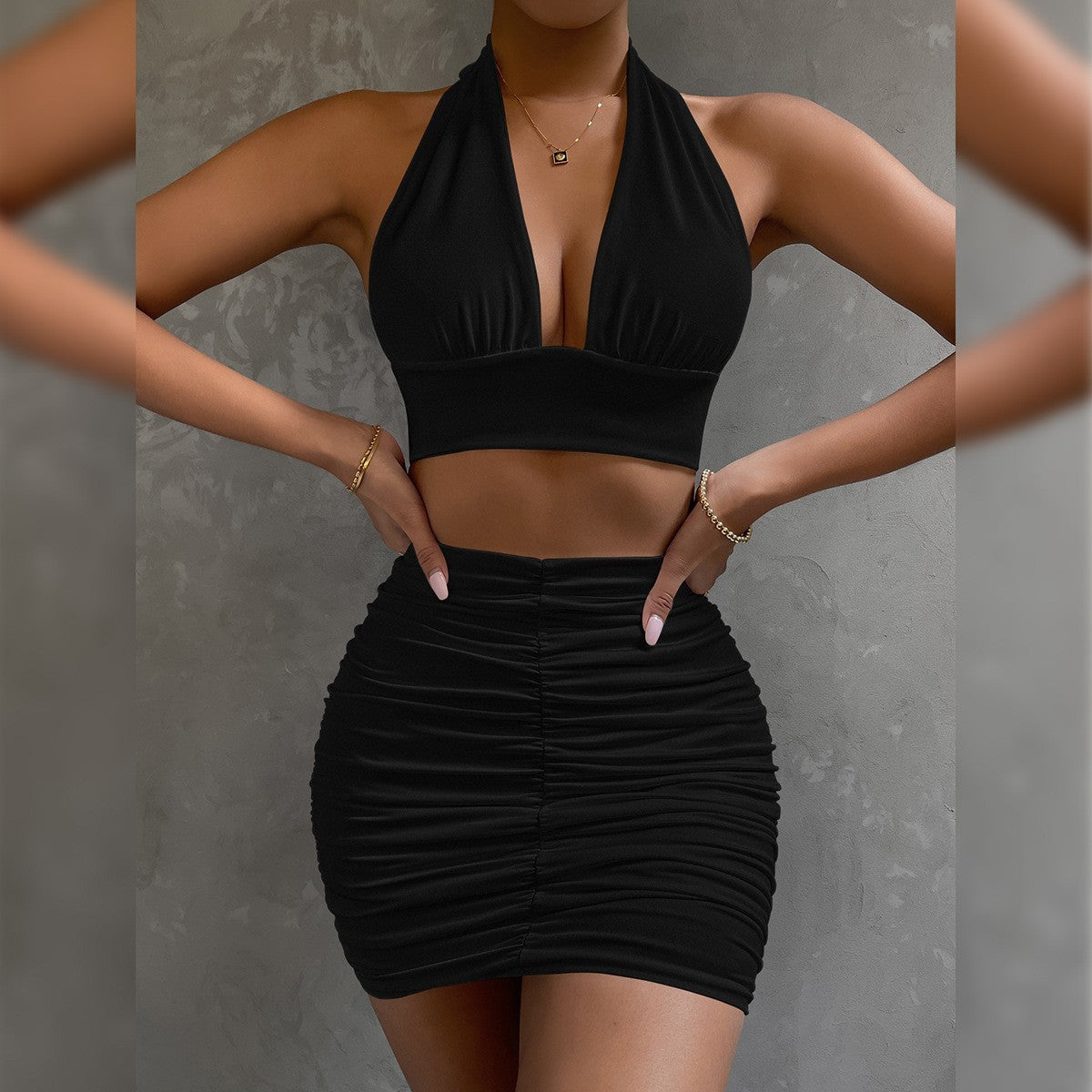 SS 2pcs Dress Black