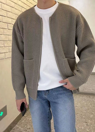 SS Men’s Cardigan Coat Khaki