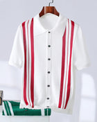 SS Men's Stripes Polo T-Shirt White
